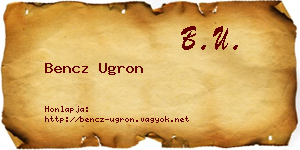 Bencz Ugron névjegykártya
